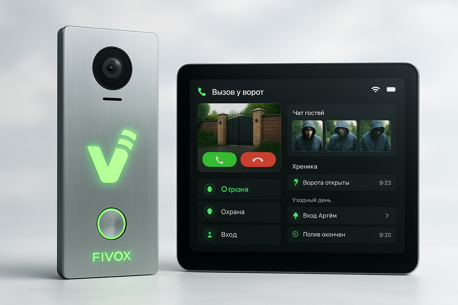 Устройство домофона FIVOX и интерфейс Wassup